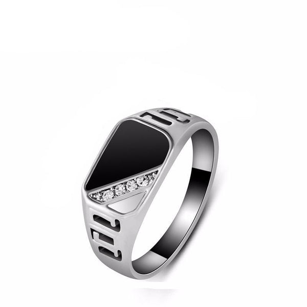 Black Enamel Men Ring