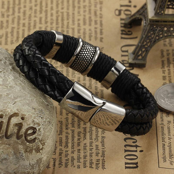 Leather Chain Wristband